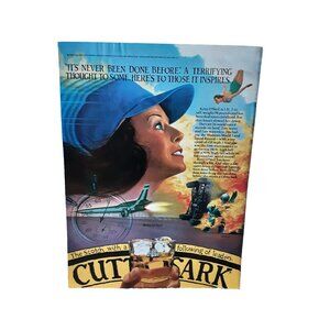 1982 Cutty Sark Kitty O'Neil World Speed Records Original Print Ad Vintage 70s